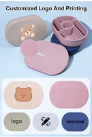 Vente en gros de boîte à lunch Bento en silicone anti-fuite de qualité alimentaire, écologique Boîte à lunch monocouche Récipient alimentaire avec 5 compartiments