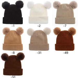 <span class=keywords><strong>Bonnet</strong></span> en <span class=keywords><strong>tricot</strong></span> solide pour garçon avec double pompon hiver chaud épaissir chapeau casquettes enfants enfants dépouillé thermique <span class=keywords><strong>tricot</strong></span>é chapeau - Product Image 2