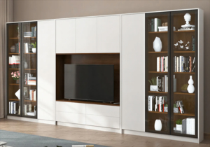 Mueble de TV de Pared de Madera de Fábrica a Precio Bajo, Diseños de Muebles Modernos para Sala de Estar, Gabinetes de TV de Madera Maciza - Product Image 4