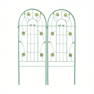 Set di 2 tralicci da giardino in metallo, 71 x 19,7 pollici, antiruggine, verdi, per supporto di piante rampicanti da esterno - Product Image 1