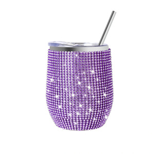 แก้วไวน์รูปตัวยูขนาด 12 ออนซ์ ประดับเพชร รุ่นใหม่ พร้อมกระติกน้ำสุญญากาศสแตนเลสสองชั้นทรงไข่ - Product Image 2