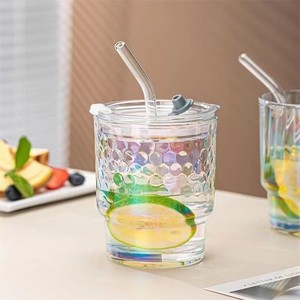 Gobelet en verre Aurora coloré avec paille, gobelet à double compartiment, cadeau promotionnel, gobelet à eau, cadeau de grande ouverture - Product Image 4