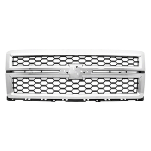 Grille de pare-chocs avant en nid d'abeille pour 2014 2015 <span class=keywords><strong>Chevrolet</strong></span> <span class=keywords><strong>Silverado</strong></span> 1500 LS | LT | <span class=keywords><strong>LTZ</strong></span> | W/T w/o Rally Pkg Black Mesh Chrome GM1200696 - Product Image 1