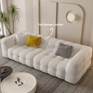 French Modern Hotel <b>Sofa</b> Set Cream Velvet Luxury Commercial Living Room Furniture with High-Density <b>Foam</b> - Product Image 2