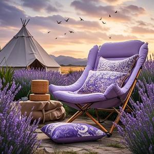 Silla de playa ajustable multiángulo de alta capacidad de carga de aluminio púrpura PAMIR con soporte efectivo para uso en comedor al aire libre - Product Image 1