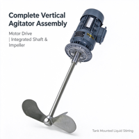 Agitateur vertical industriel, moteur électrique, arbre en acier inoxydable, hélice pour le mélange et le séchage de liquides alimentaires et chimiques, 100L