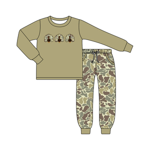 Set Personalizzato per Bambini con Maglia a Maniche Lunghe e Pantaloni Jogger Mimetici, Abbigliamento Boutique per Bambini per il <span class=keywords><strong>Giorno</strong></span> del Ringraziamento - Product Image 1