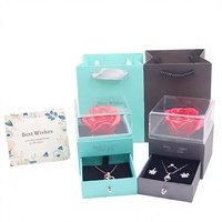 Gros Boîte rigide tiroir couvercle acrylique carton laminé coulissant emballage cadeau luxe