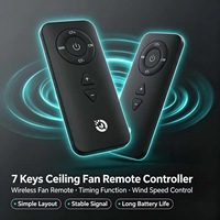 Control Remoto Inalámbrico para Ventilador de Techo de 7 Teclas, Control Remoto para Ventilador OEM ODM, Diseño y Desarrollo Personalizados