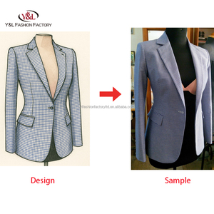 Costume de bureau pour femme sur mesure OEM ODM de haute qualité, ensemble de <span class=keywords><strong>blazer</strong></span>, laine/polyester, anti-rides, respirant, costume d'affaires - Product Image 5