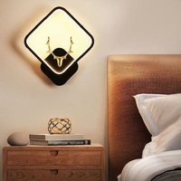 Appliques murales LED rondes de 13 W pour la nuit, couloir, allée, entrée, éclairage intérieur pour la décoration de la maison, lampes murales en fer, animaux, intérieur