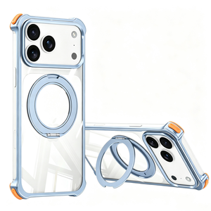 เคสโทรศัพท์แม่เหล็กใสหรูหราสำหรับ iPhone 18 17 16 15 Pro Max พร้อมการปกป้อง 360 องศา °   ฝาครอบกันกระแทกแบบไม่มีกรอบอะลูมิเนียม - Product Image 1