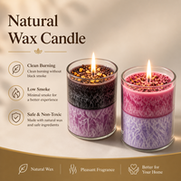 Handgemachte Mehrschichtige Duftkerze im Glasgefäß, Farbenfrohe Aromatherapie-Kerze mit Getrockneten Blumen, Geschenk & Wohndekoration für den EU-Markt