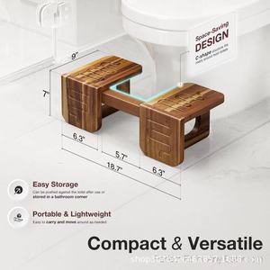 Cross-border wooden <b>bathroom</b> <b>stool</b> for home use, elderly, children, pregnant women, toilet, and commode seat with adjustable - Product Image 2