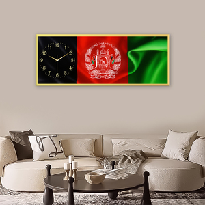 Nhôm khung đồng hồ treo tường với Afghanistan cờ thiết kế, độc đáo trang trí nội thất & timepiece - Product Image 2