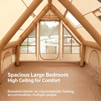 Tente de camping gonflable de grande taille pour l'extérieur en tissu Oxford imperméable, tente de glamping pour 3-4 personnes, portable, personnalisable pour la famille
