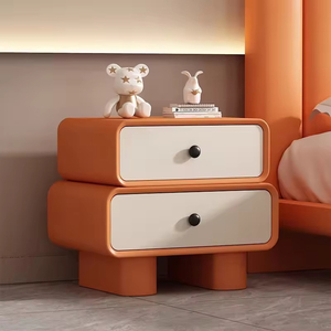 Table de chevet moderne créative en bois de luxe, populaire et tendance, avec 2 tiroirs - Product Image 1