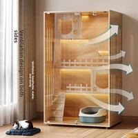 Vente en gros usine : Villa d'escalade pour chat de luxe, multi-niveaux, pour intérieur, très grande avec espace libre, lits et cages pour animaux de compagnie