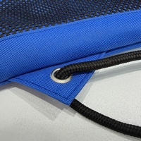 Sac à dos de sport et de voyage en tissu Oxford bleu de haute qualité avec cordon de serrage, trou pour écouteurs, logo personnalisé, portable, en polyester