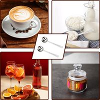 Cuillère doseuse à long manche en acier inoxydable 18/10 de qualité alimentaire, cuillère à café, cuillère à matcha, accessoires de pâtisserie