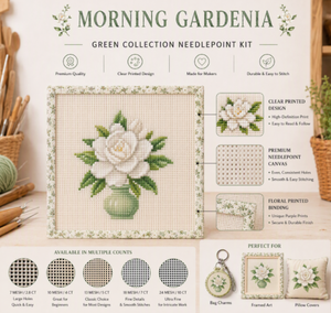 <span class=keywords><strong>Tela</strong></span> de punto de cruz de 13 hilos pintada a mano <span class=keywords><strong>con</strong></span> diseño floral de Gardenia Matutina, 100% algodón, para bordado - Product Image 3