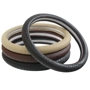Factory direct sales customized high-quality embossed anti slip leather steering wheel cover