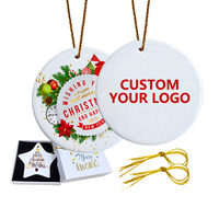 Boules de Noël personnalisées à sublimation, cadeaux, cercles vierges à sublimation, ornements en céramique