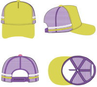 Benutzer definierte OEM Sie besitzen Logo High Profile Trucker Mesh Hüte Bunte Bulk Stickerei Snapback Caps 2 Seitenst reifen Sport Trucker Hüte