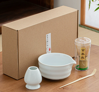 Ensemble de thé japonais classique personnalisé, cuillère en bambou, fouet Chasen, support, bol en céramique, kit Matcha pour la cérémonie du thé Matcha