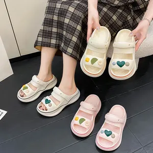 New Custom Sandals Ladies Thick Bottom Flat Handmade Fashion Black Flat Simple Open Toe Slipper Women's Shoes