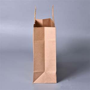 Sac de livraison de nourriture en kraft robuste KM avec poignée plate, sac en papier d'emballage imprimé personnalisé pour boulangerie, utilisation en restaurant - Product Image 6