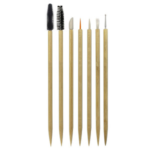 <span class=keywords><strong>Baguette</strong></span> de mascara en silicone et nylon manche en bambou écologique meilleure vente Brosse à lèvres Applicateurs de visière Outils de beauté en gros - Product Image 6