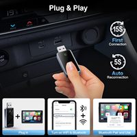 Adaptateur sans fil CarPlay Fuallwin, mini clé USB, connexion rapide, WiFi double bande, commande vocale, cartes en ligne, GPS, 1 an