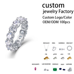 Anillo Cerrado de Moissanita de 4mm al por Mayor, Plata Pura, Lujoso y Superventas para Hombres y Mujeres - Product Image 2