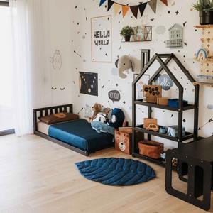 Cama de madera de piso bajo Cama para niños pequeños Diseño Montessori Dormitorio moderno Cama doble de tamaño completo para niños Segundo regalo de cumpleaños - Product Image 2