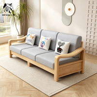 Canapé sectionnel en bois extensible, style log, pour salon, personnalisable, en stock, prêt à être expédié, à bas prix, fourni par l'usine.