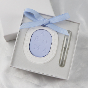 FinRu, venta al por mayor, armario colgante ovalado para coche, ambientador aromático, difusor de aceite esencial de porcelana con flor de cerámica perfumada - Product Image 6