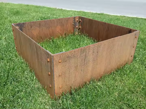 Assemble-Metal-Raised-Garden-Bed Corten Steel Rusty <b>Flat</b> <b>Pack</b> Eco-Friendly Home Modular Planter <b>Box</b> - Product Image 2