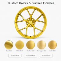 Velg Alloy Tempa Kustom Baru 18-24 Inch Deep Concave Gold Split Spoke 6x130 untuk F150 untuk Truk SUV 1500