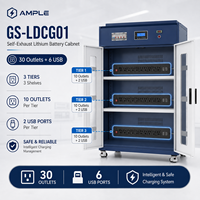 Kabinet Penyimpanan Pengisian Baterai Lithium dengan Pembuangan Udara Otomatis, Pintu Ganda Baja, 30 Stopkontak, 6 USB untuk Laboratorium, Pabrik, Gudang B2B