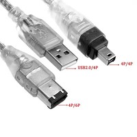 Câble de données USB 2.0 vers 4P pour caméra DV, FireWire 1394, 6 vers 4/6 vers 6, taille 1394IEE, câble de capture vidéo pour caméra, longueur environ 50 cm