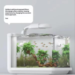 Akuarium Kaca Modern 54L Paket Lengkap dengan <span class=keywords><strong>Filter</strong></span> Terintegrasi dan Lampu LED untuk Dekorasi Ruang Tamu Rumah - Product Image 3