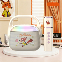 Enceinte Karaoké Portable pour Enfants avec 2 Micros Sans Fil, Effets Lumineux, Machine à Chanter pour Fêtes d'Anniversaire Filles Garçons