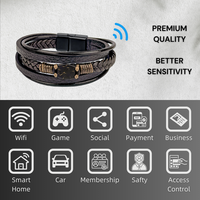Offre Spéciale personnalisable noix de coco cuir NFC Bracelet boucle magnétique LF/HF 213 RFID Interface carte de contrôle d'accès pas d'application