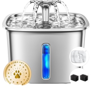 Distributeur d'eau automatique pour animaux de compagnie en acier inoxydable, rechargeable, pour chats, chiens, lapins, étanche, facile à nettoyer - Product Image 1