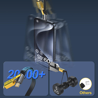 Cable de Carga Rápida PD de 65 W, Tipo C a Tipo C, con Trenzado de Nailon, 4 en 1, Cable de Carga de Datos USB con Conductor de Cobre Puro para Teléfono