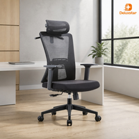 Chaise de bureau ergonomique en maille avec appui-tête réglable, soutien lombaire et dossier inclinable pour le bureau à domicile