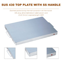 Plateau chauffant électrique portable certifié CB avec boîtier en acier inoxydable, contrôle de la température, 2 brûleurs pour usage domestique