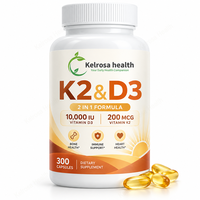 Capsule de vitamine D3 K2 en gélule molle, 10000 UI, pour soutenir la santé immunitaire, avec calcium et magnésium, OEM