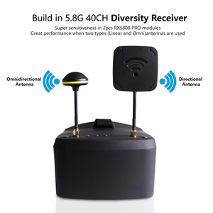 อุปกรณ์เสริม FPV Drone 5.8G 40CH FPV แว่นตา5นิ้ว LS800D ฟังก์ชั่นที่คล้ายกัน EV800D ชุดหูฟังวิดีโอแว่นตา DVR หลากหลาย FPV UAV - Product Image 5